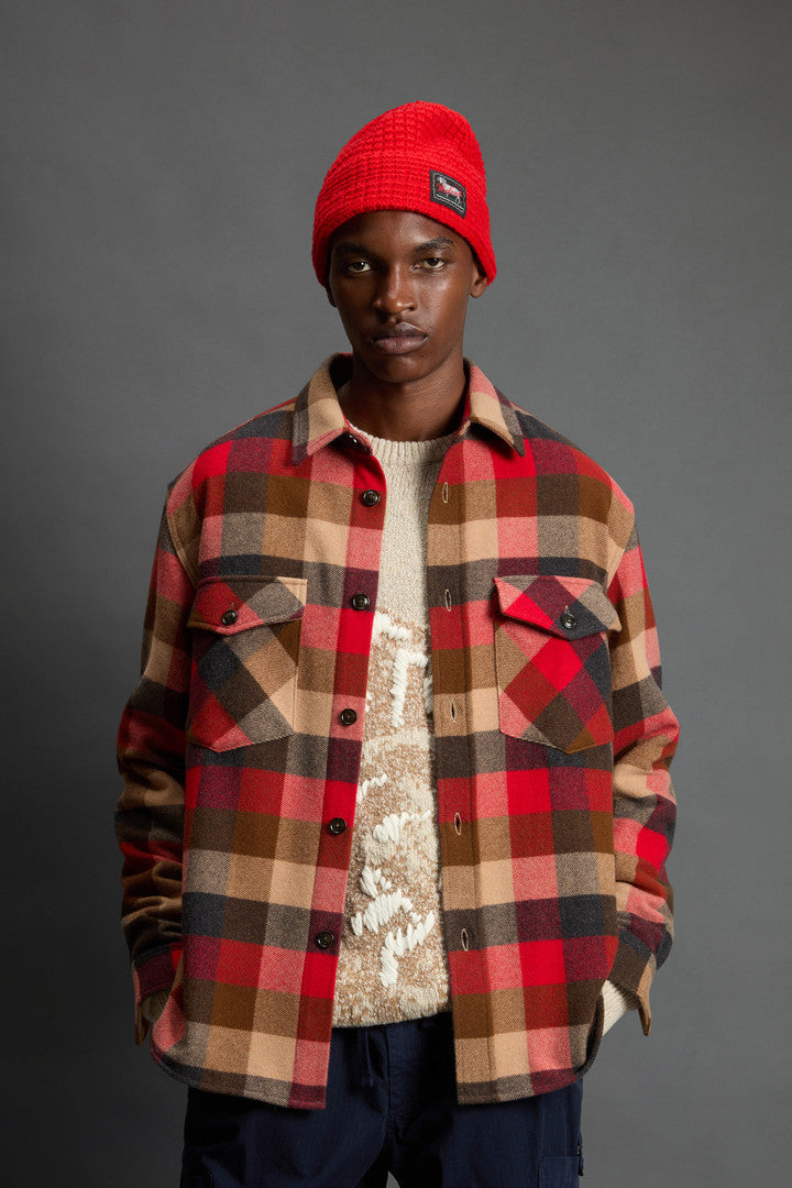 Checked Overshirt in Pure Cashmere by Todd Snyder