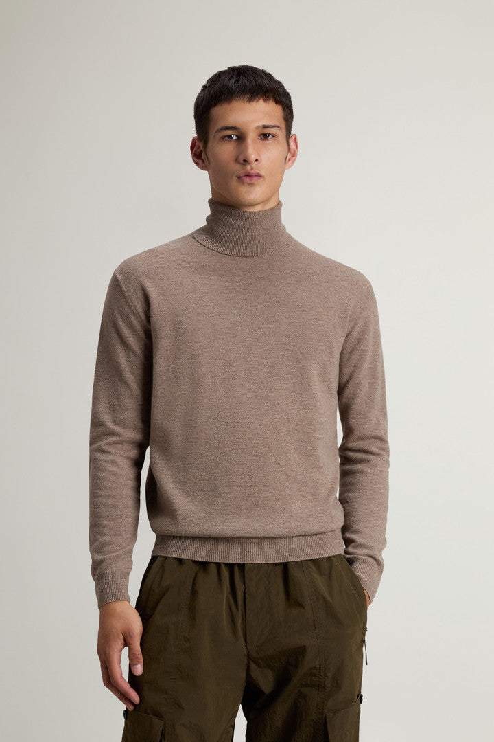 Pure Lambswool Turtleneck Sweater Mocha Meringue