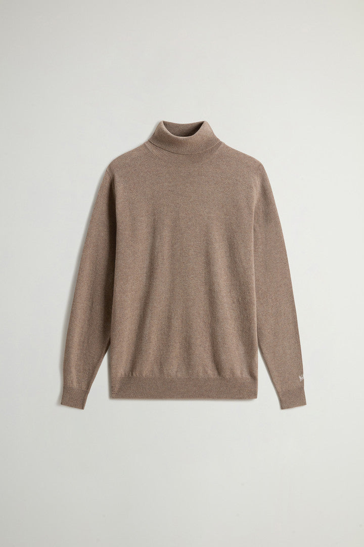 Pure Lambswool Turtleneck Sweater Mocha Meringue