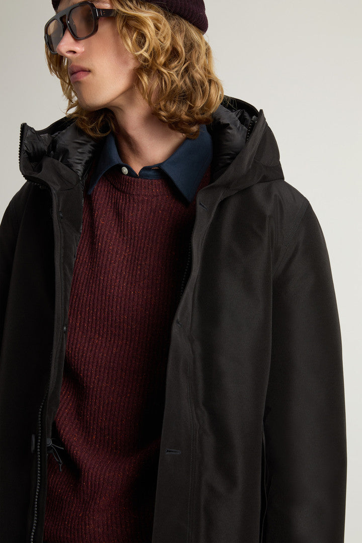 Waterproof Parka in Recycled Two-Layered GORE-TEX Fabric Black