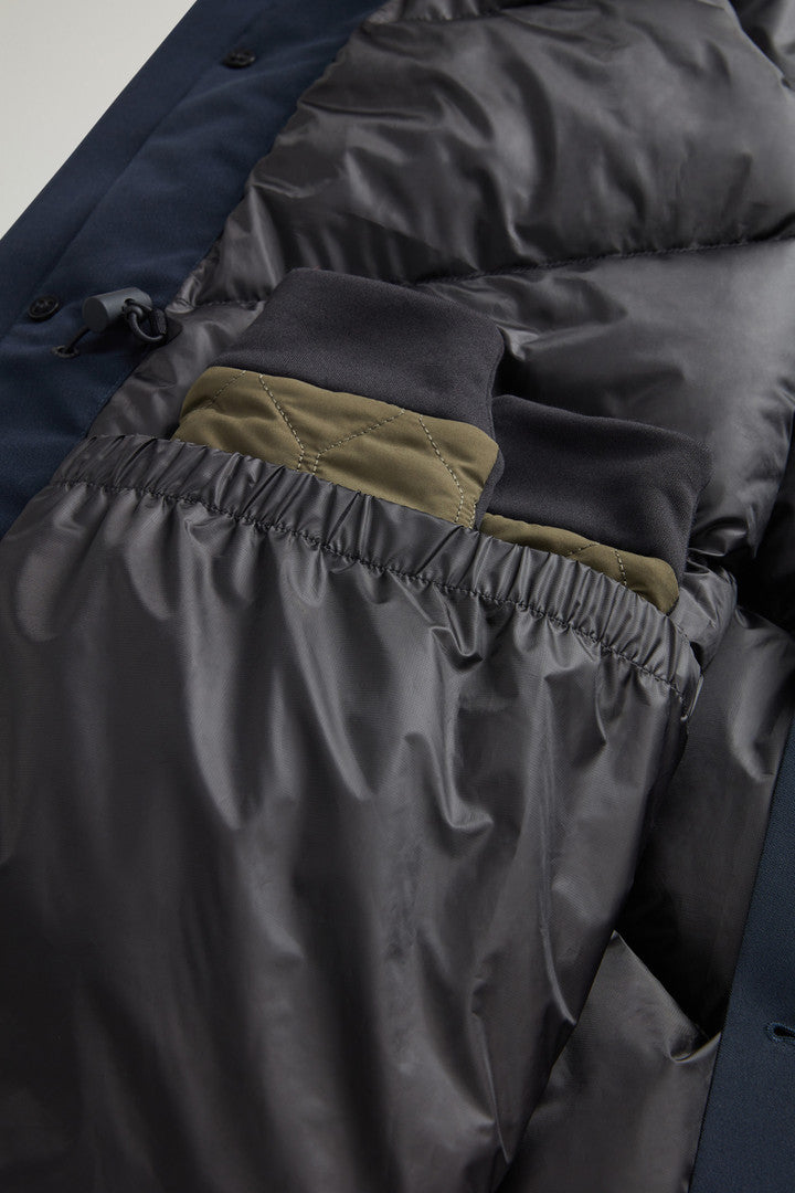 Waterproof Parka in Recycled Two-Layered GORE-TEX Fabric Melton Blue