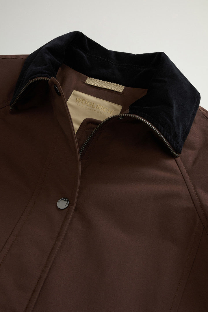 Ramar Cloth Coat with Corduroy Collar Soil Brown