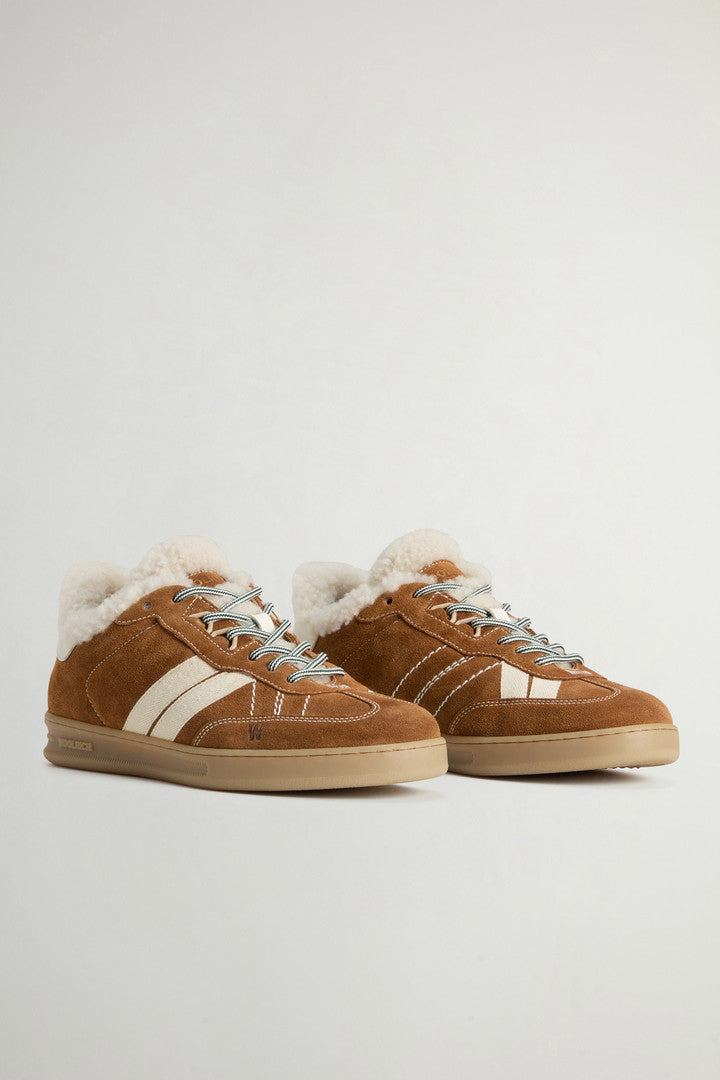 Doubleu Tennis Sneakers in Suede with Shearling Lining