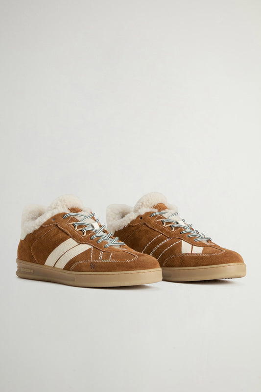 Doubleu Tennis Sneakers in Suede with Shearling Lining