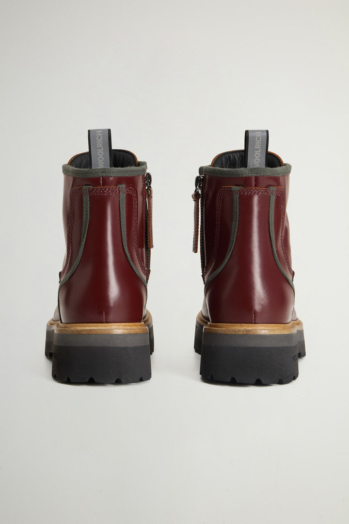 Main Combat Boots in Calfskin Leather Bordeaux