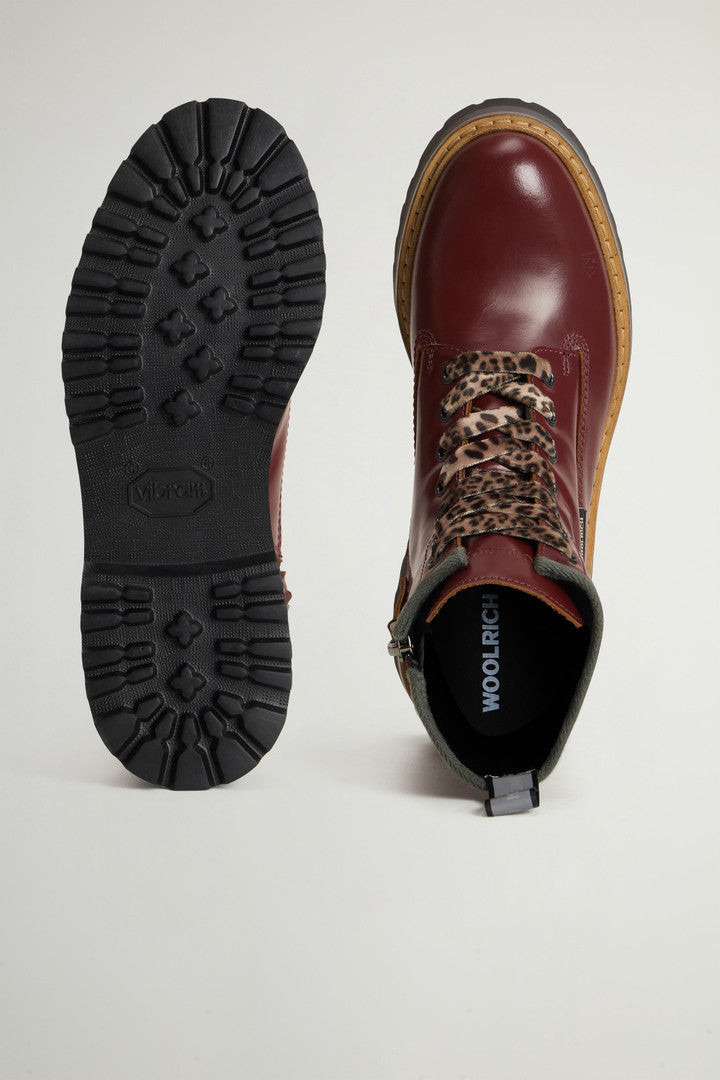 Main Combat Boots in Calfskin Leather Bordeaux