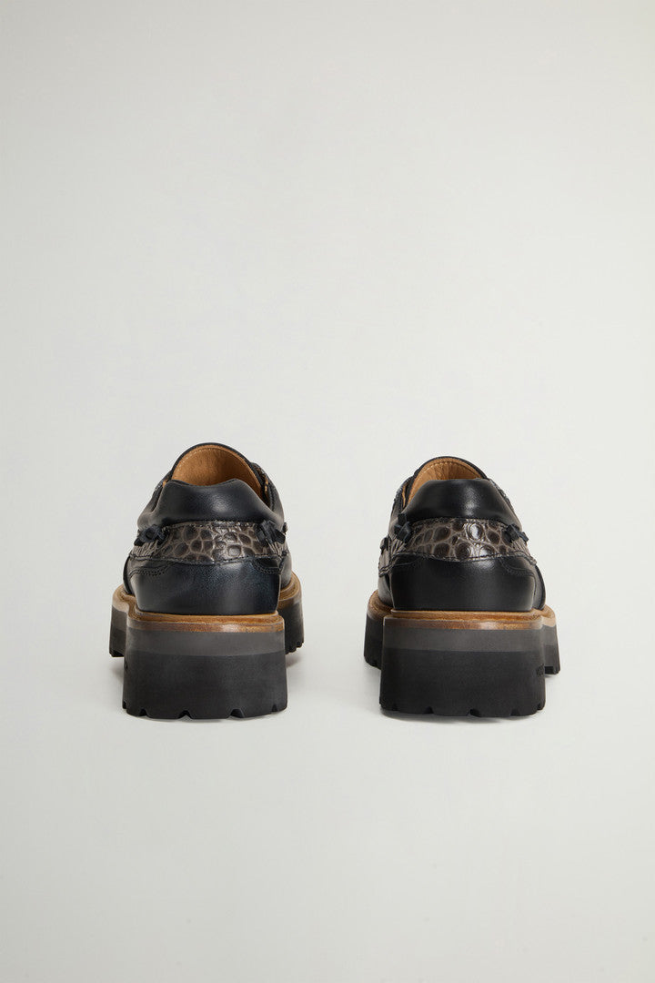 Rock Loafers in Calfskin Leather with Printed Inserts